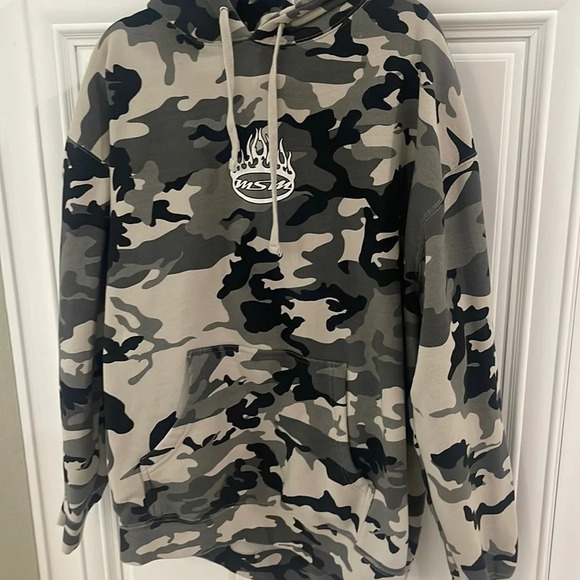Camo Hoodie Sweatshirt Black Gray size 2X (has Company logo see photos) - Picture 7 of 16